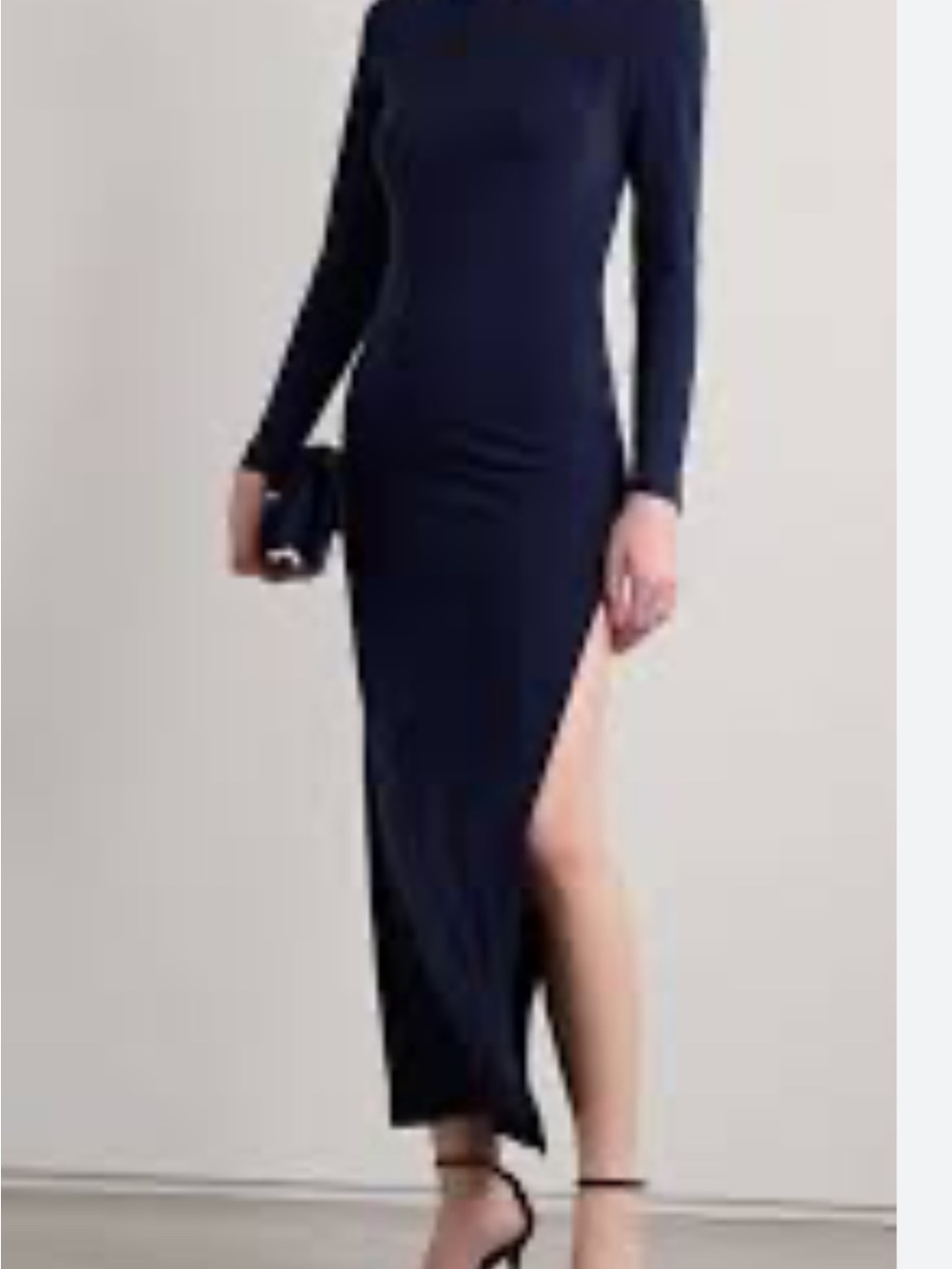 Norma Kamali navy long slit NWT  size Small - so soft 💙